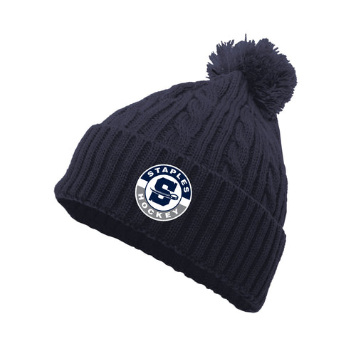 CABLE KNIT POM BEANIE